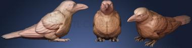 3D model Sitting Crow (STL)